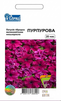 Насіння квітів Петунія великоквіткова Пурпурова, Cerny, Чехія, 20 шт.