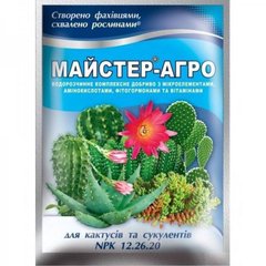 Добриво Майстер-Агро для кактусів та сукулентів, 25 г.